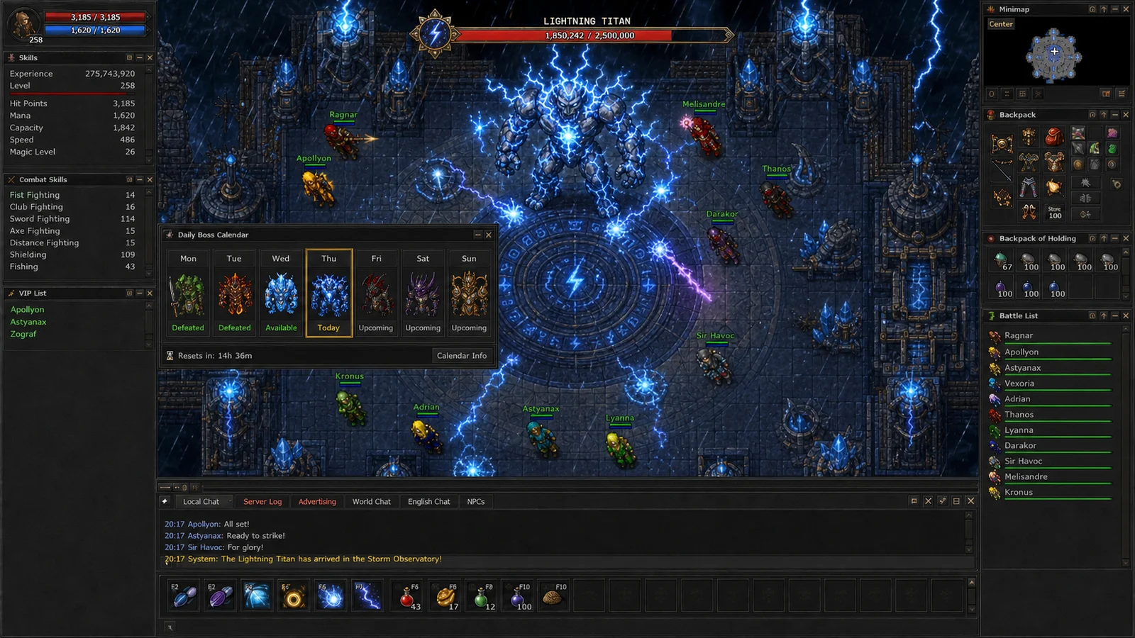 Evomanias daily boss selection